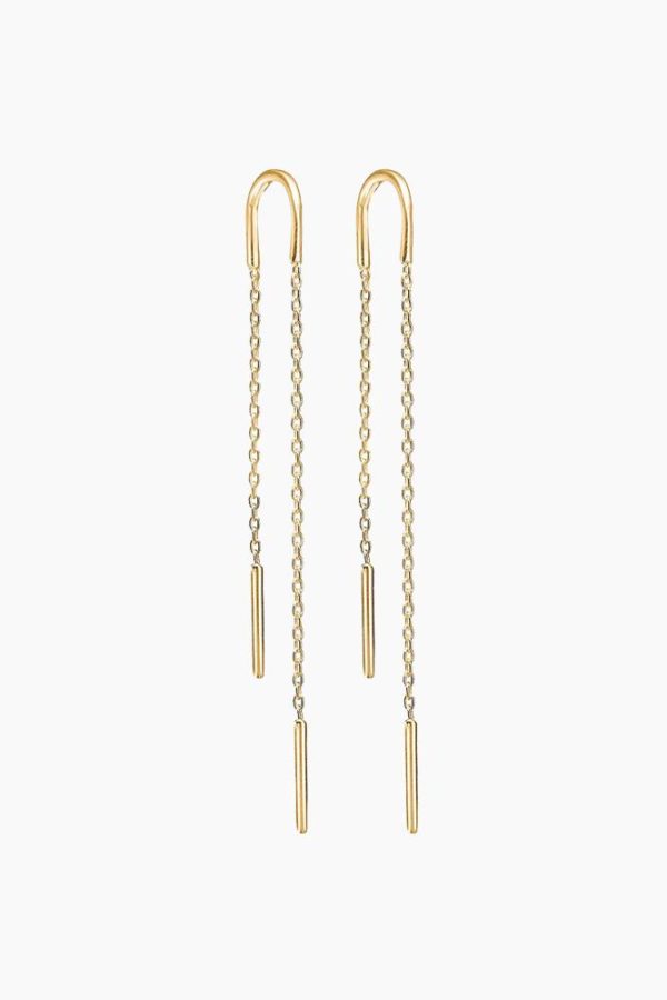 Hoop Chain Earring - Gold - ENAMEL - Guld One Size