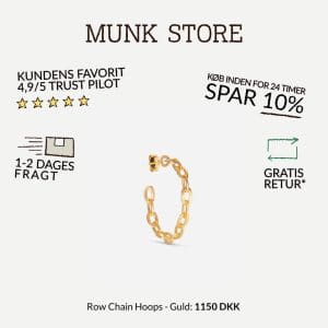 Row Chain Hoops - Guld