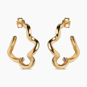 Curly Hoops - Gold - ENAMEL - Guld One Size