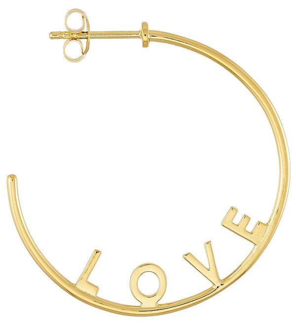 Design Letters Ørering - 1 stk. - Love Hoop - Guld