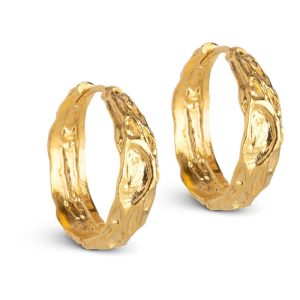 Enamel - Øreringe - Nela Hoops 20 mm - Guld