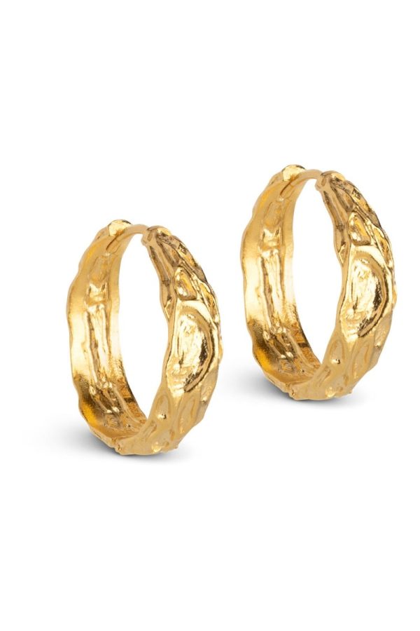 Enamel - Øreringe - Nela Hoops 20 mm - Guld