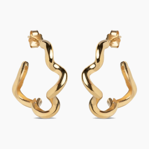 Curly Hoops - Gold - ENAMEL - Guld One Size