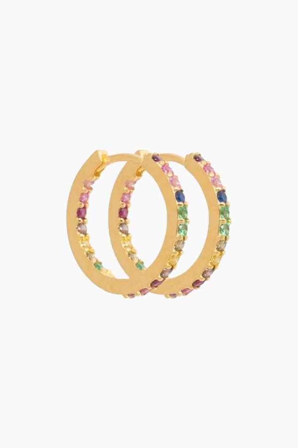 Rainy Medium Hoops - Multi - Pico - Guld One Size